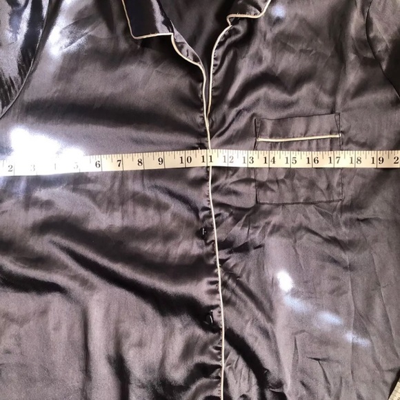 INC INTERNATIONAL CONCEPTS Sz L Satin Notch-Collar Shorts Pajamas Set Blue - Picture 2 of 7